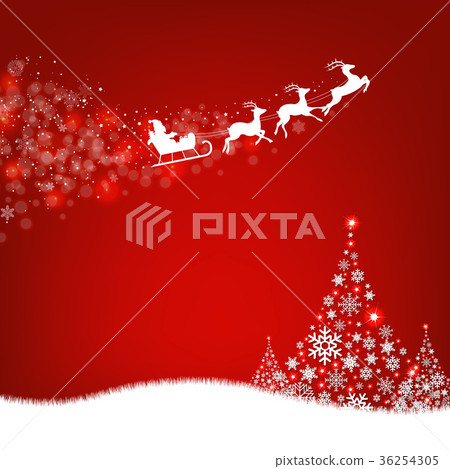 Xmas Postcard Fir Tree Border And Santa Claus 36254305