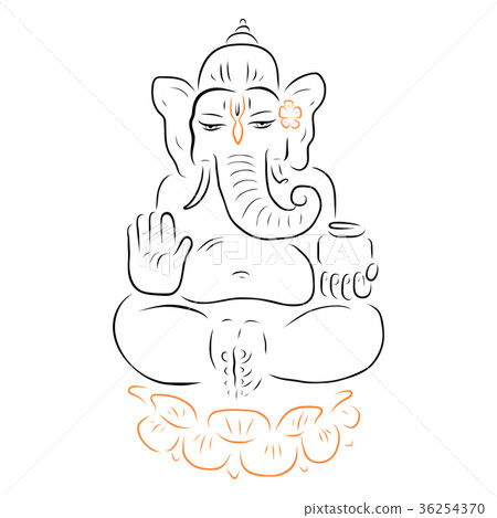 Ganapati Meditation in lotus pose 36254370
