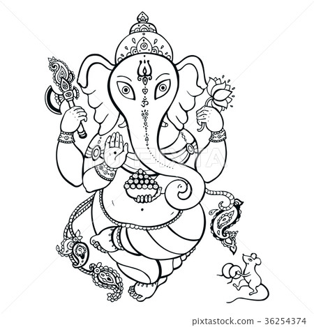 Ganapati Meditation in lotus pose Ganapati Meditation in lotus pose 36254374