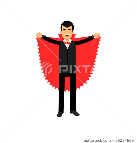 Vampire character posing with red cape, Count Vampire character posing with red cape, Count 36254699