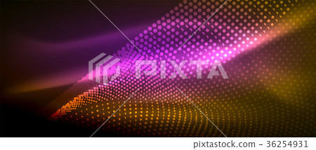 Glowing abstract wave on dark, shiny motion Glowing abstract wave on dark, shiny motion 36254931