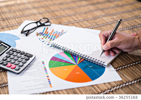 Woman writing idea for Analysis Business Woman writing idea for Analysis Business 36255168