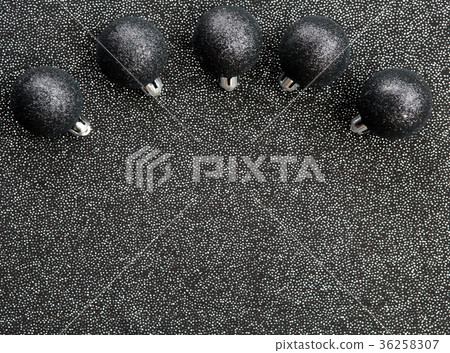 Festive black christmas decoration with black ball Festive black christmas decoration with black ball 36258307