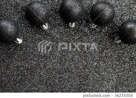 Festive black christmas decoration with black ball Festive black christmas decoration with black ball 36258308