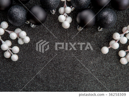 Festive black christmas decoration with black ball 36258309