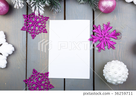 Christmas card, empty paper. Christmas decoration Christmas card, empty paper. Christmas decoration 36259711
