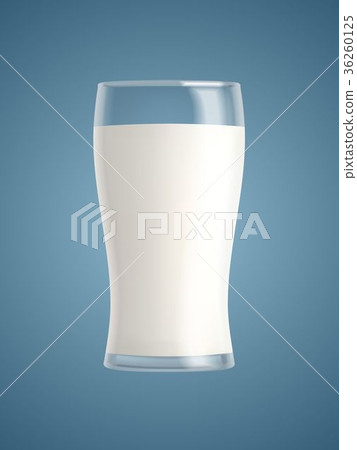 Glass of Milk blue background 36260125