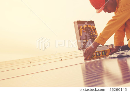 engineer inspector working on examining solar engineer inspector working on examining solar 36260143