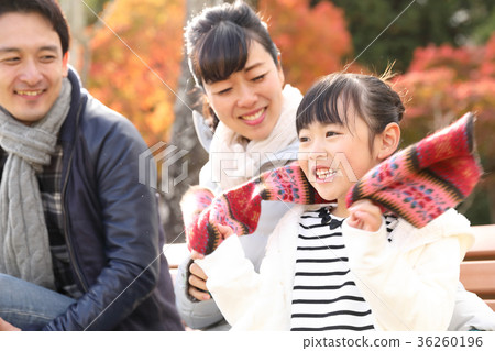 Autumn leaves and family 36260196