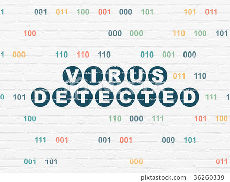 Privacy concept: Virus Detected on wall background 36260339