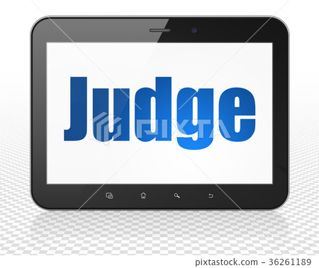 Law concept: Tablet Pc Computer with Judge on Law concept: Tablet Pc Computer with Judge on 36261189