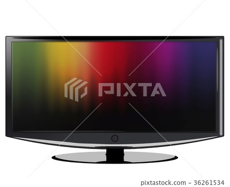 An illustration of a widescreen black TV 36261534