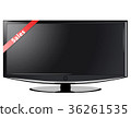 An illustration of a widescreen black TV  36261535