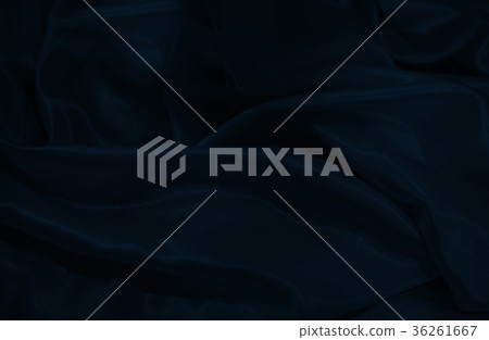 close up on dark blue silk material background  36261667