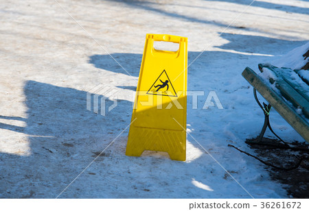 safety sing, ice and snow on the floor 36261672