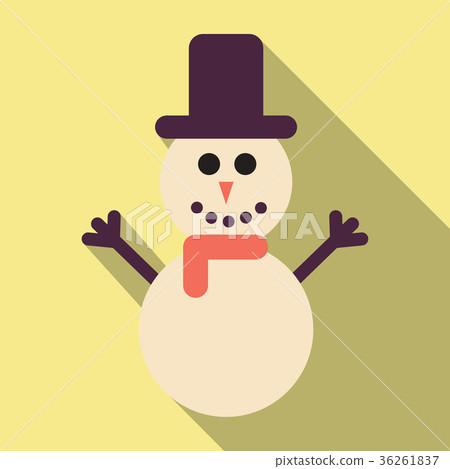 Snowman vector illustration with blue hat Snowman vector illustration with blue hat 36261837