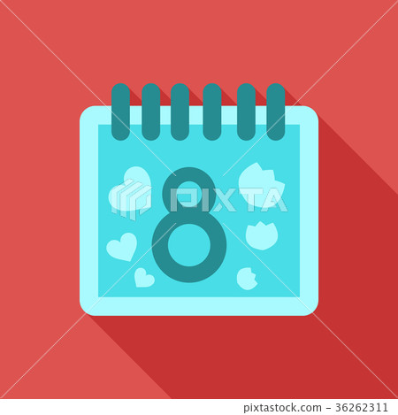 March 8. Calendar icon.Vector illustration,flat March 8. Calendar icon.Vector illustration,flat 36262311