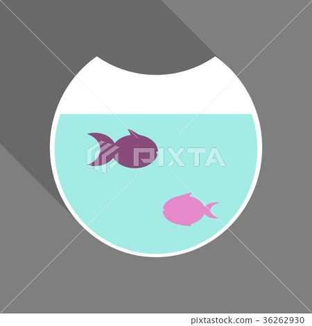 Cartoon golden fish in the aquarium 36262930