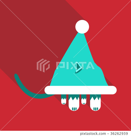 cat in the hat of Santa Claus. Vector icon cat in the hat of Santa Claus. Vector icon 36262939