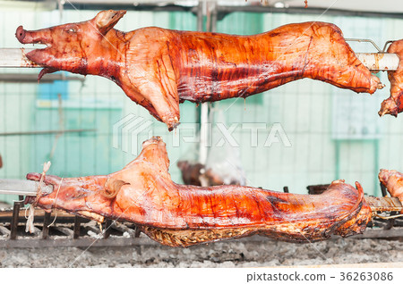 Baked roasted pork carcasses 36263086