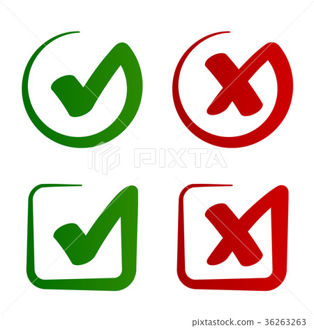 check mark approved rejected symbol vector check mark approved rejected symbol vector 36263263
