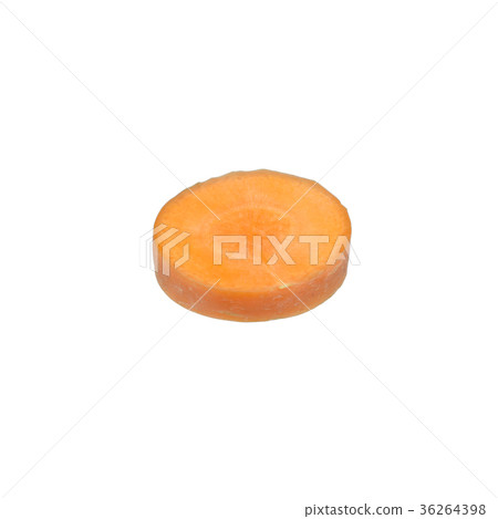 Chopped carrot slices isolated on white background Chopped carrot slices isolated on white background 36264398
