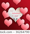 Illustration of hearts on a red background 36264790