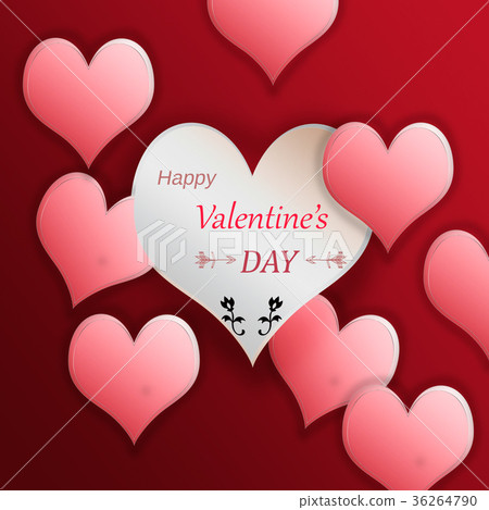 Illustration of hearts on a red background Illustration of hearts on a red background 36264790