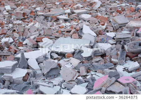 a pile of smashed concrete a pile of smashed concrete 36264875
