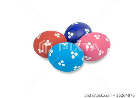 four colorful handmade easter eggs isolated 36264876