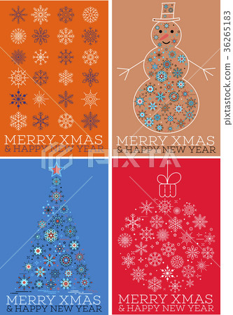 Merry xmas and happy new year cards set 36265183