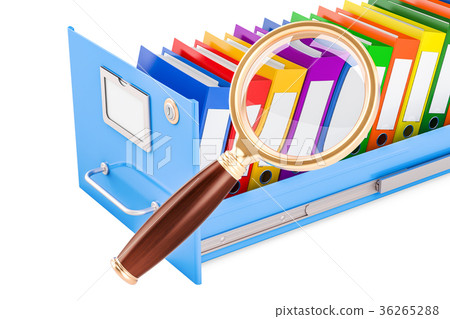 File Search Concept Folders Inside Filing Cabinet Stock Illustration 36265288 Pixta