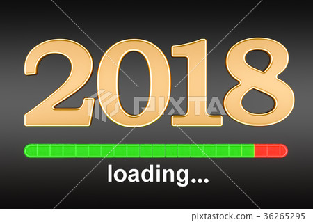 Loading of 2018 year. Happy New Year concept Loading of 2018 year. Happy New Year concept 36265295