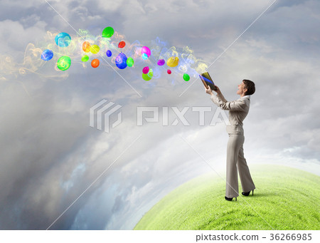 Woman with book 36266985