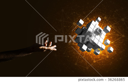Idea of new technologies and integration presented by cube figure 36268865