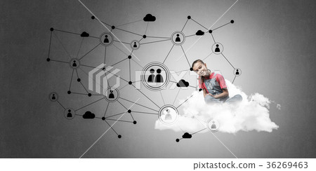 Idea of children Internet communication or online playing and pa 36269463