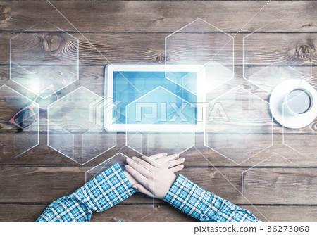 Concept of social communication and networking with social connection concept 36273068