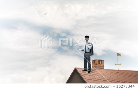 Concept of home security and privacy protection with camera head 36275344