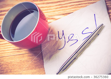 Romantic message written on napkin 36275360