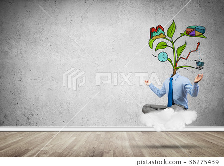 Headless businessman meditating 36275439