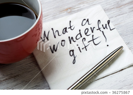 Romantic message written on napkin 36275867