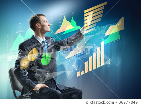 Businessman using media interface 36277849