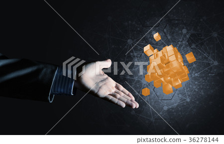 Idea of new technologies and integration presented by cube figure Idea of new technologies and integration presented by cube figure 36278144