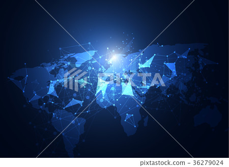 Global network connection. World map point 36279024