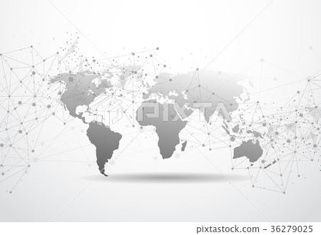 Global network connection. World map point 36279025