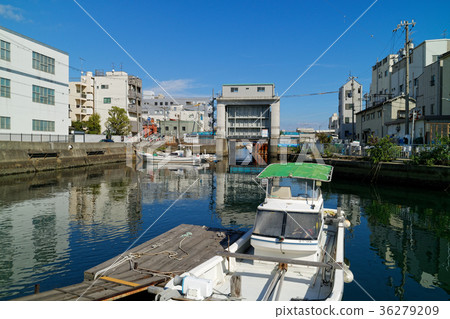 神戶市兵庫縣新川運河的Tsuchishima水閘 36279209