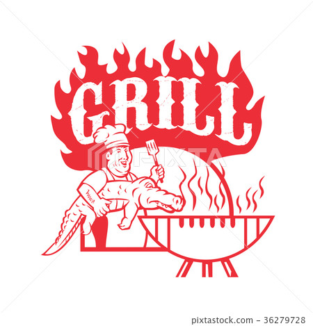 BBQ Chef Carry Gator Grill Retro BBQ Chef Carry Gator Grill Retro 36279728