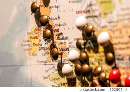 Picture World Map Travel concept pushpins england Picture World Map Travel concept pushpins england 36280344
