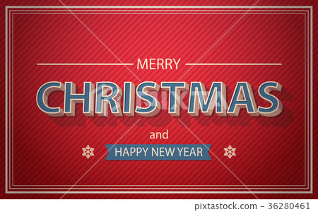 Christmas And New Year Card Text On Red Background 36280461