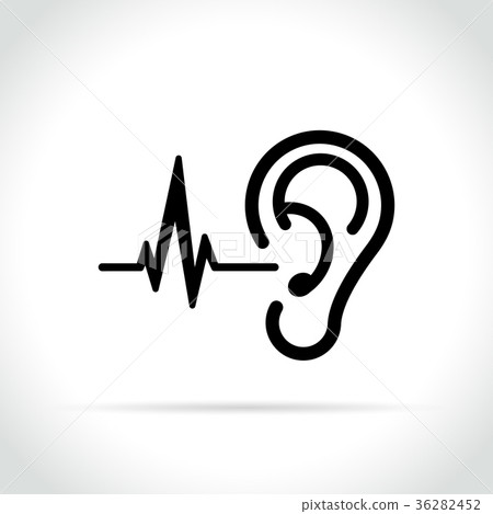 ear icon on white background 36282452